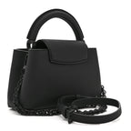 Matte Taurillon Capucines East West Mini All Black