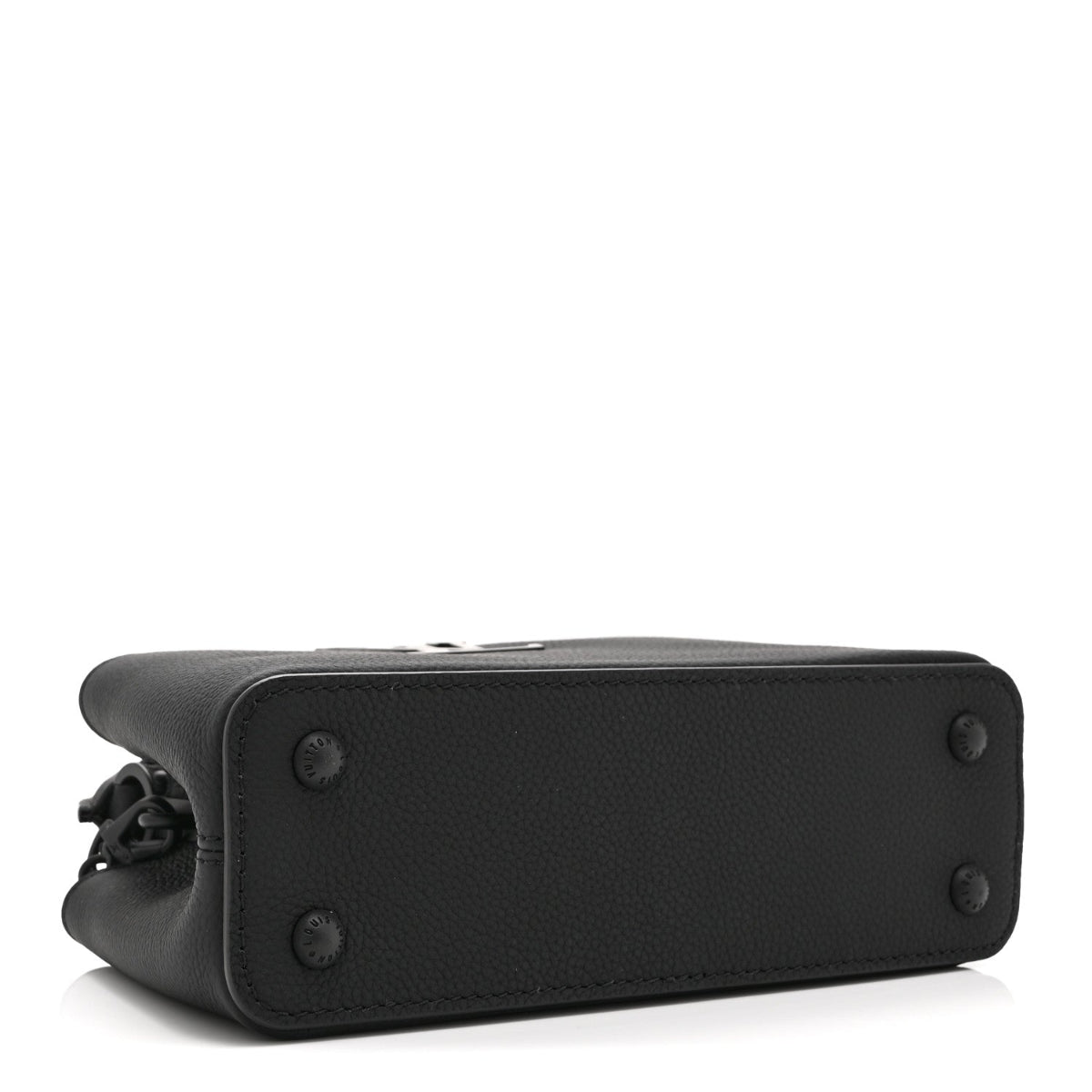 Matte Taurillon Capucines East West Mini All Black