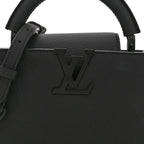 Matte Taurillon Capucines East West Mini All Black