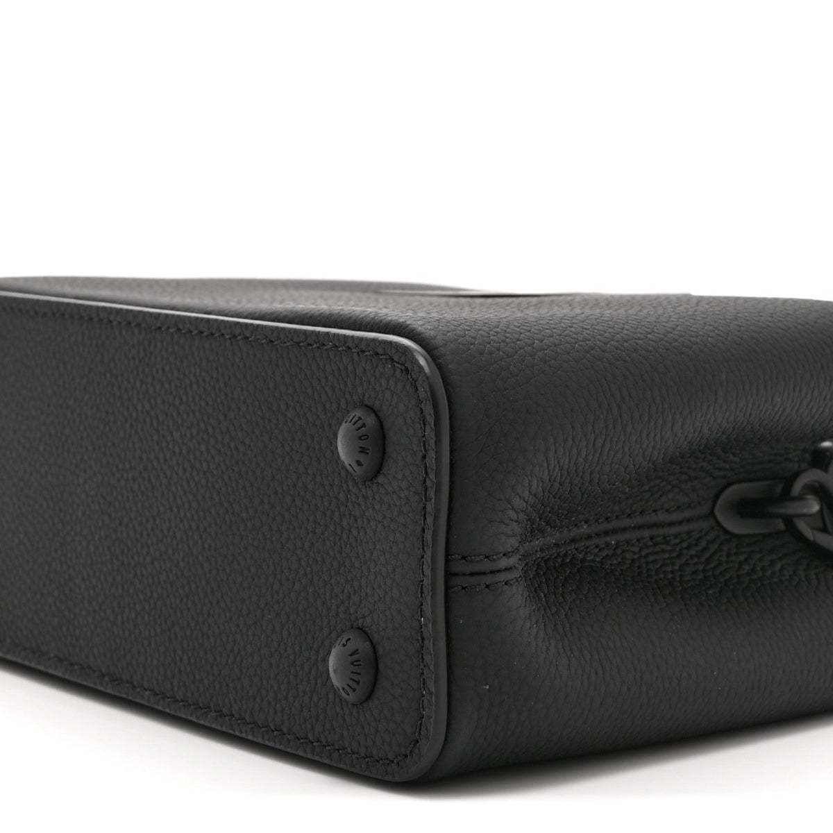 Matte Taurillon Capucines East West Mini All Black