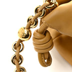 Mellow Nappa Donut Medium Chain Flamenco Knot Clutch Sahara