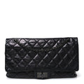Metallic Aged Calfskin Quilted 2.55 Reissue 227 Flap So Black