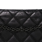 Metallic Aged Calfskin Quilted 2.55 Reissue 227 Flap So Black