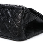 Metallic Aged Calfskin Quilted 2.55 Reissue 227 Flap So Black