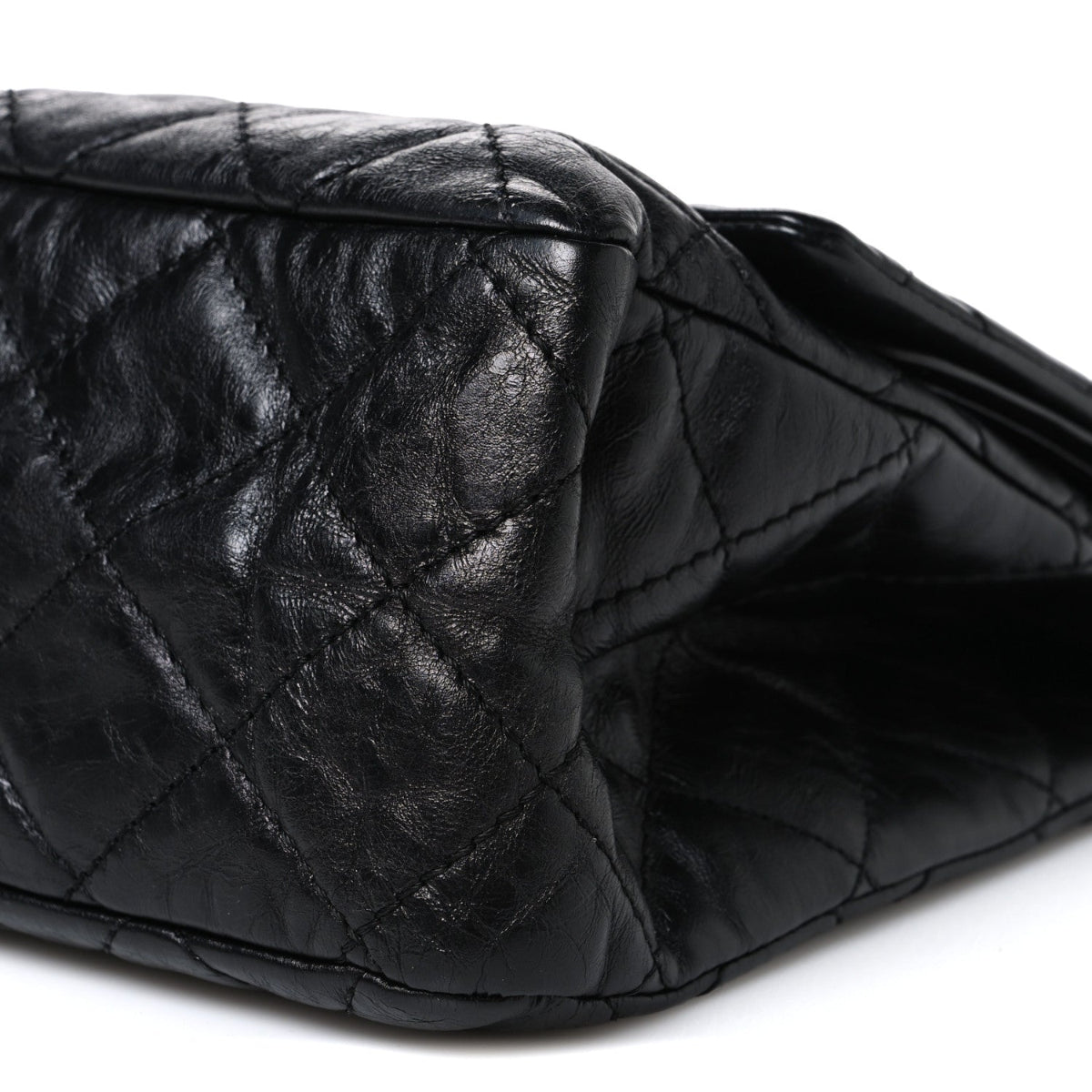 Metallic Aged Calfskin Quilted 2.55 Reissue 227 Flap So Black