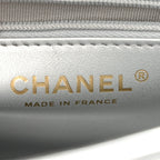 Metallic Aged Calfskin Quilted Nano Kelly Shopper Silvery