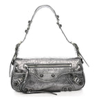 Metallic Agneau Arena Small Le Cagole Sling Bag Silver