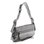Metallic Agneau Arena Small Le Cagole Sling Bag Silver