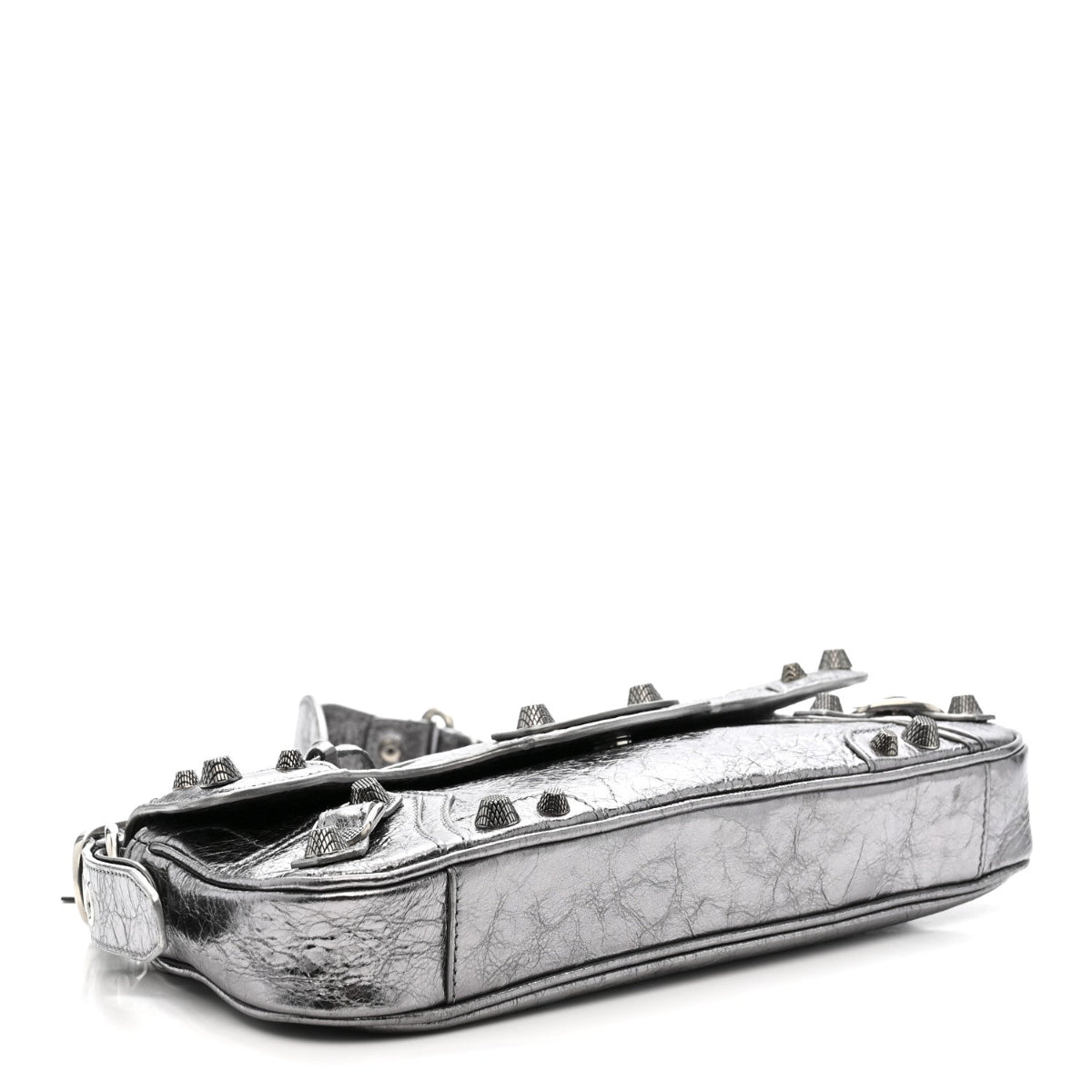 Metallic Agneau Arena Small Le Cagole Sling Bag Silver