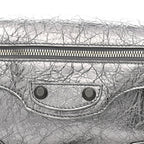 Metallic Agneau Arena Small Le Cagole Sling Bag Silver