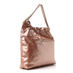 Metallic Calfskin Quilted Chanel 22 Copper