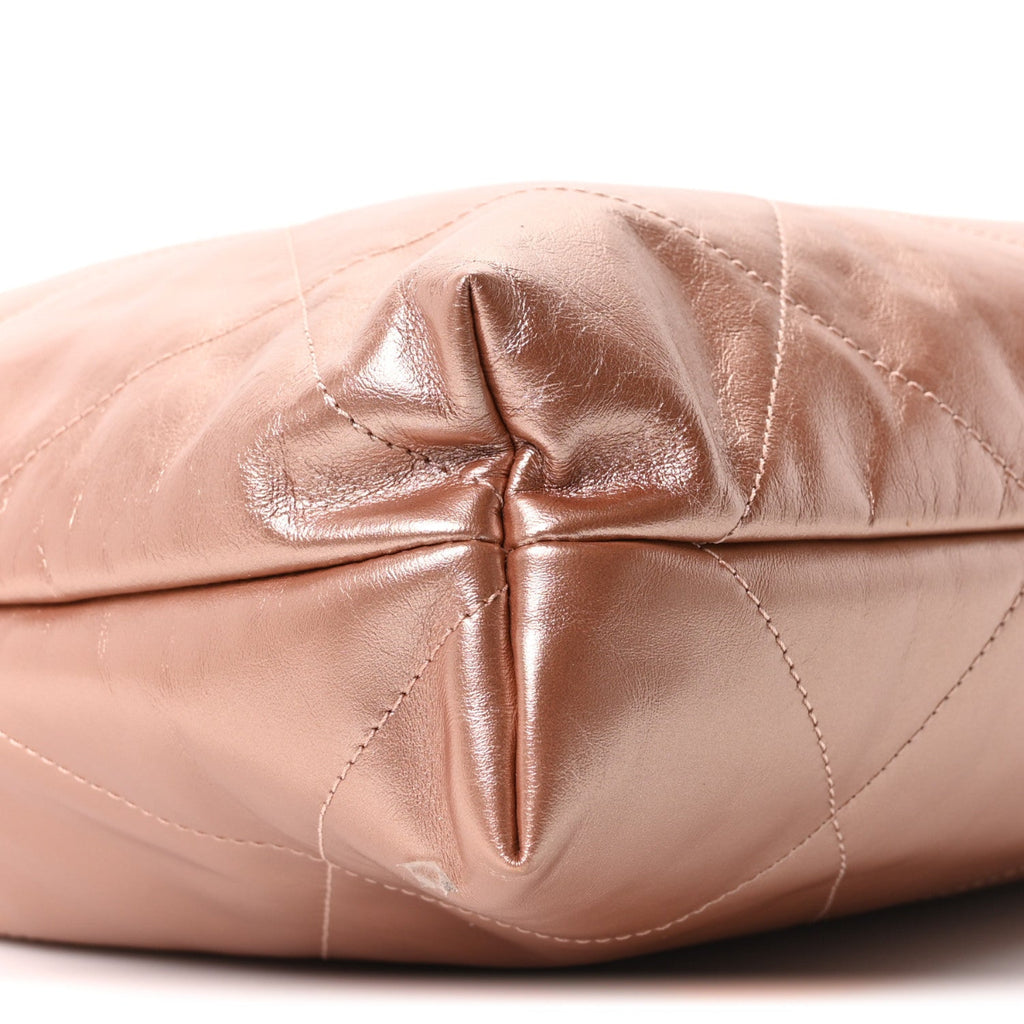 Metallic Calfskin Quilted Chanel 22 Copper