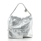 Metallic Calfskin Quilted Chanel 22 Silver
