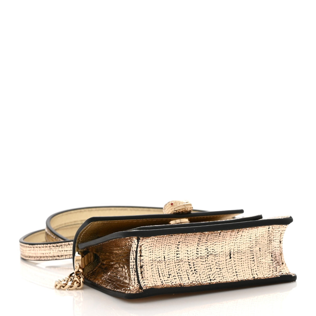 Metallic Calfskin Serpenti Forever Micro Bag Gold