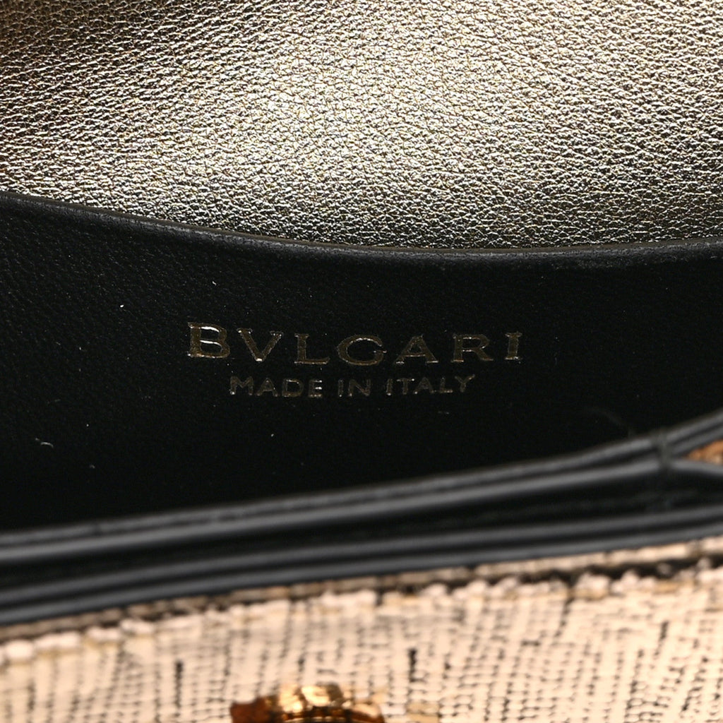 Metallic Calfskin Serpenti Forever Micro Bag Gold
