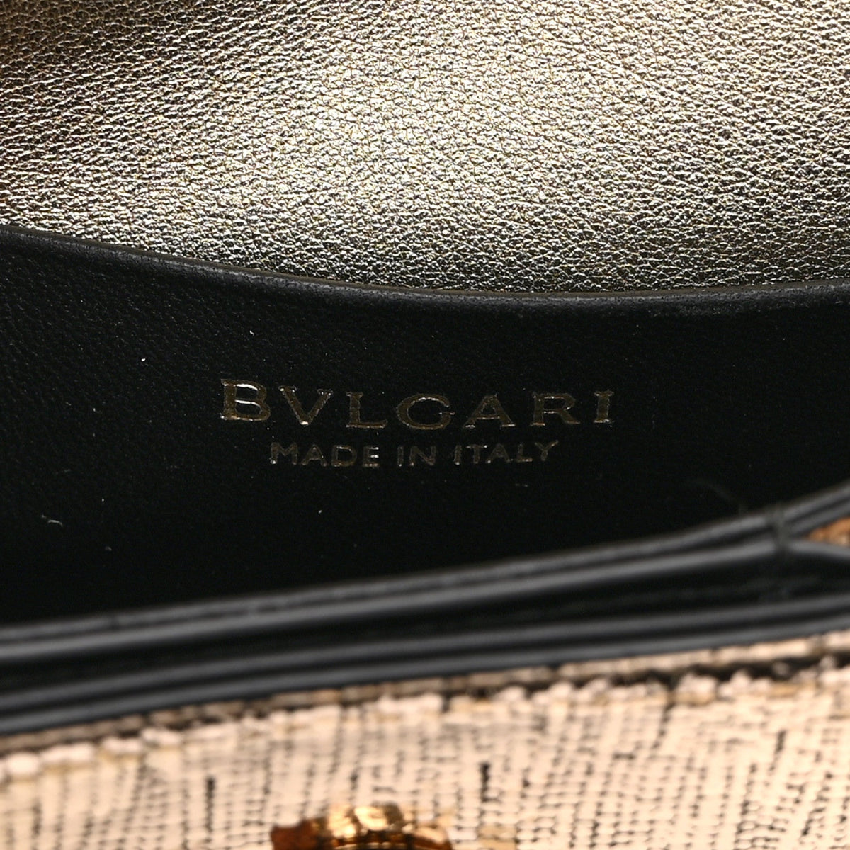 Metallic Calfskin Serpenti Forever Micro Bag Gold