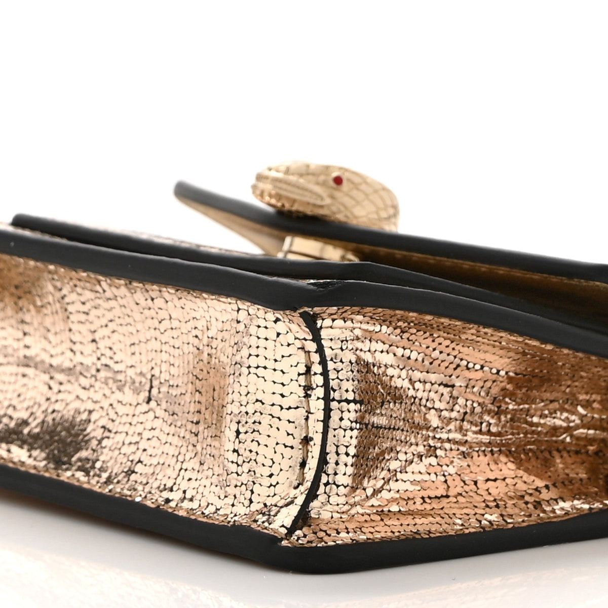 Metallic Calfskin Serpenti Forever Micro Bag Gold