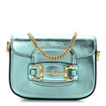 Metallic Calfskin Super Mini Horsebit 1956 Shoulder Bag Light Blue