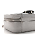 Metallic Caviar Quilted Medium CC Filigree Vanity Case Silver