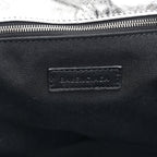 Metallic Crushed Calfskin Quilted Medium Crush Carry All Tote Bag Silver