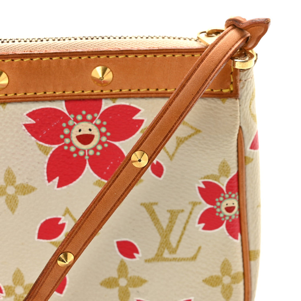 Monogram Cherry Blossom Pochette Accessories Red