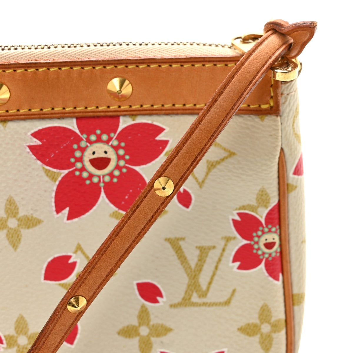 Monogram Cherry Blossom Pochette Accessories Red