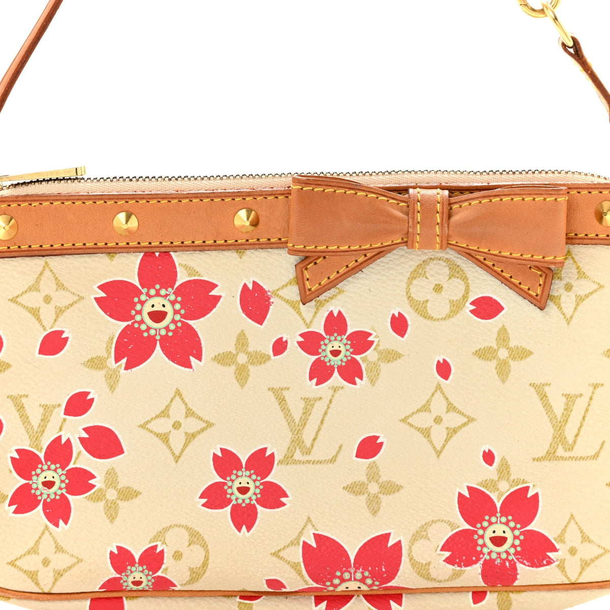 Monogram Cherry Blossom Pochette Accessories Red