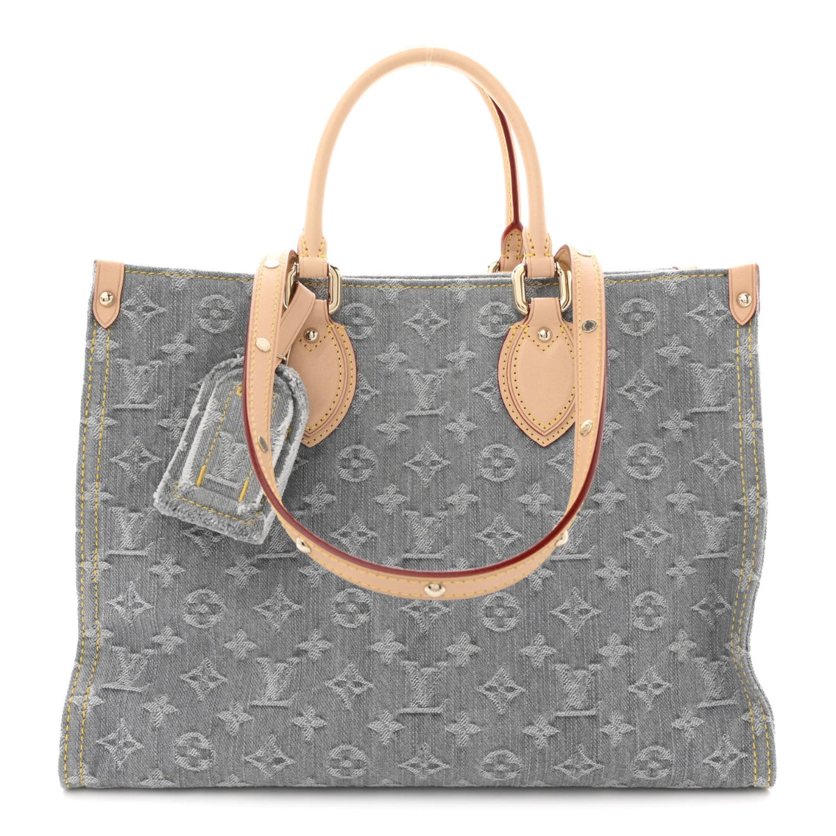 Monogram Denim Onthego MM Washed Grey