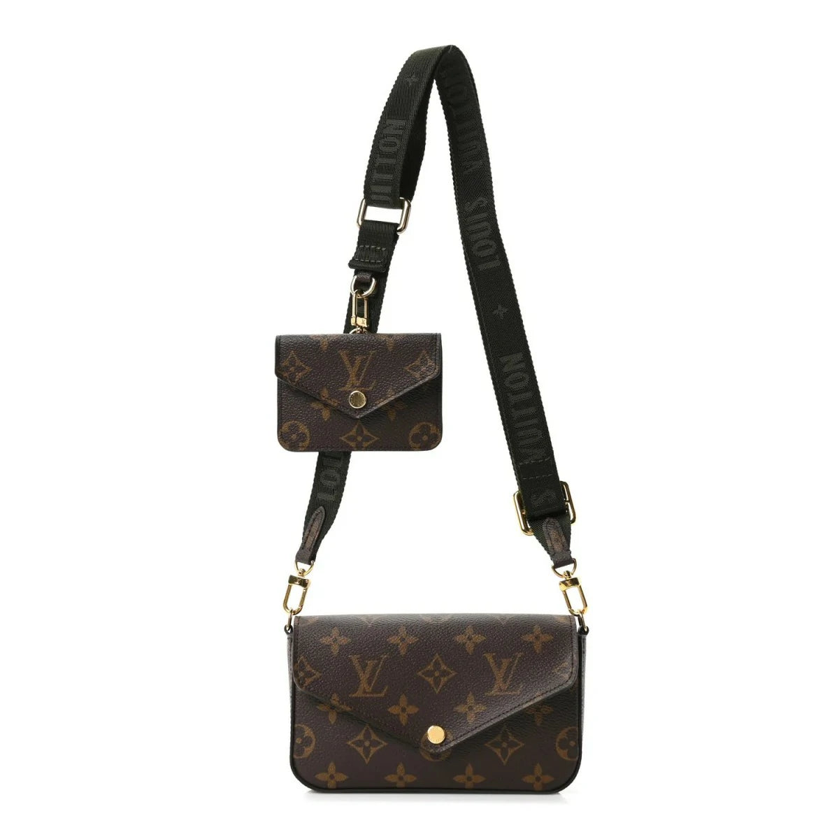 Monogram Felicie Strap & Go Kaki