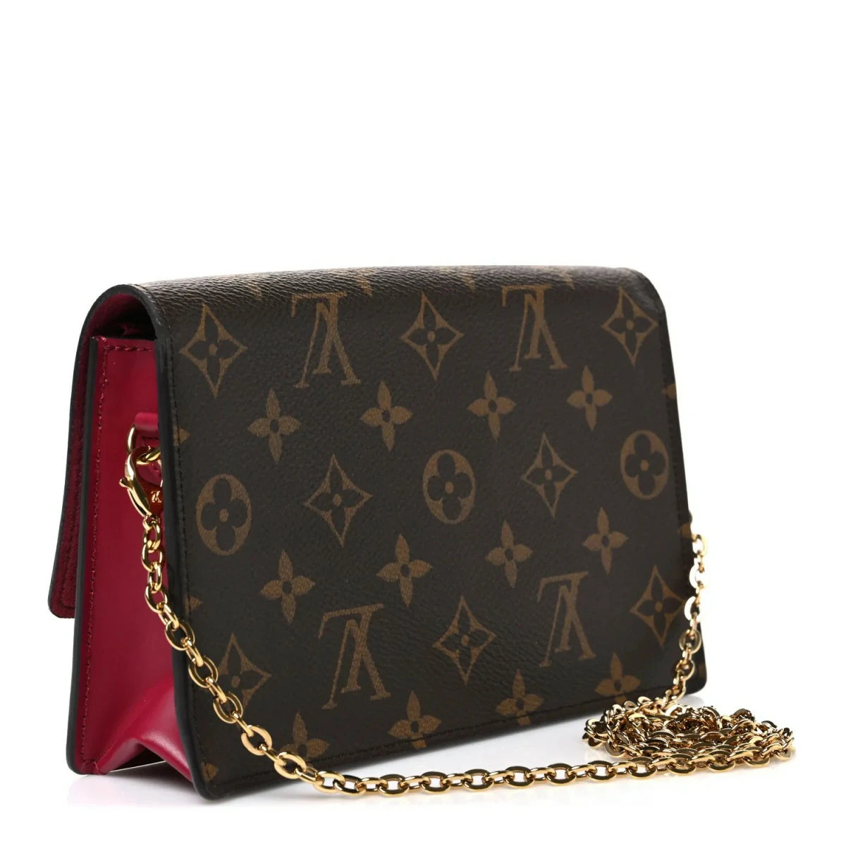 Monogram Flore Chain Wallet Fuchsia