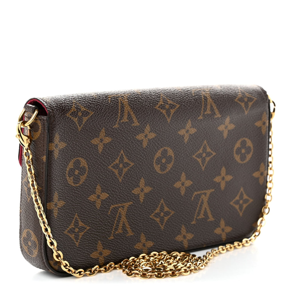 Monogram Pochette Felicie Chain Wallet Fuchsia