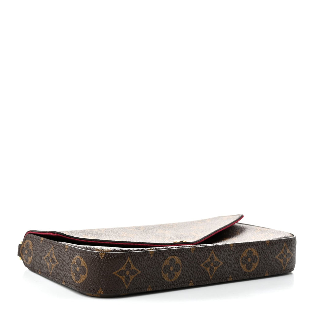 Monogram Pochette Felicie Chain Wallet Fuchsia