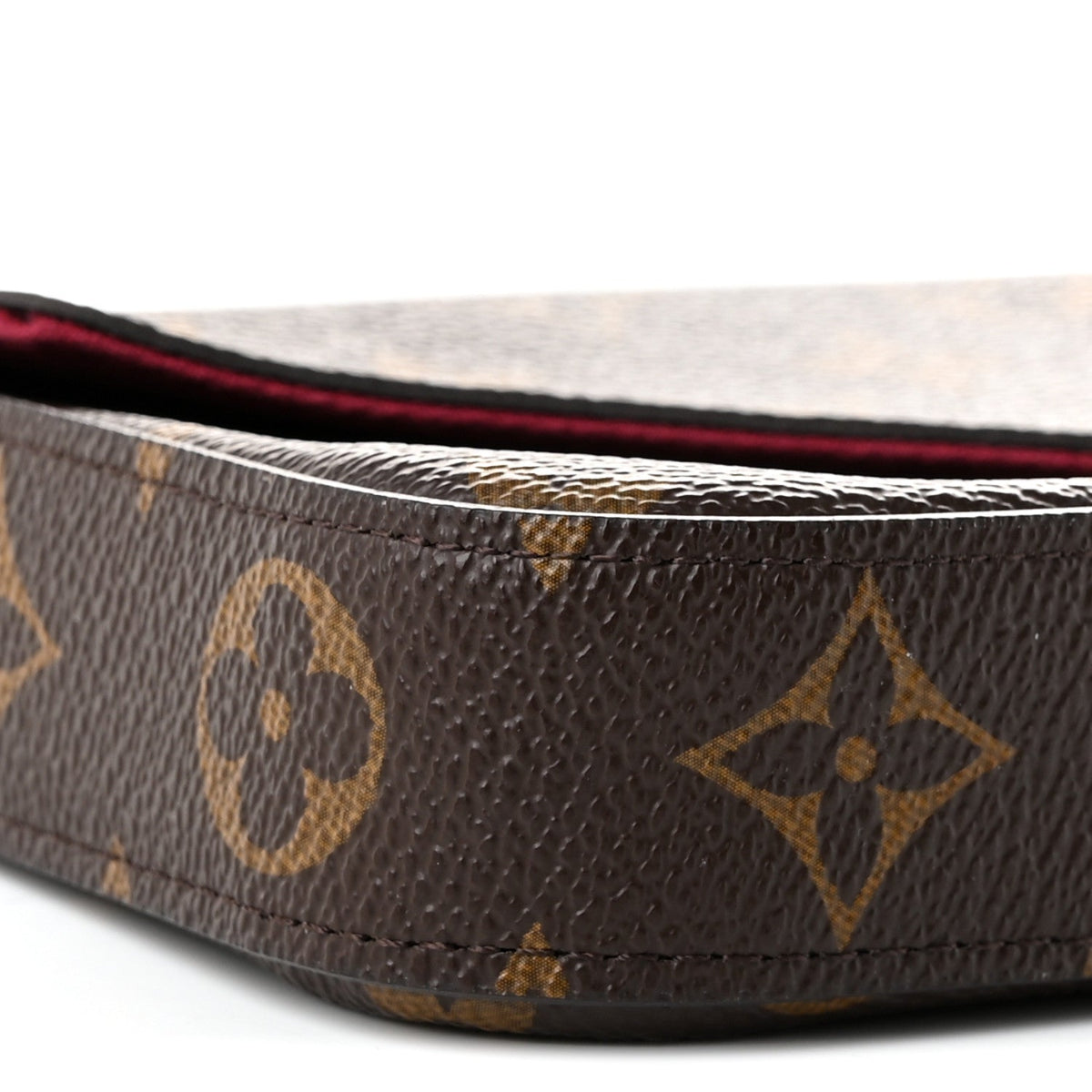 Monogram Pochette Felicie Chain Wallet Fuchsia
