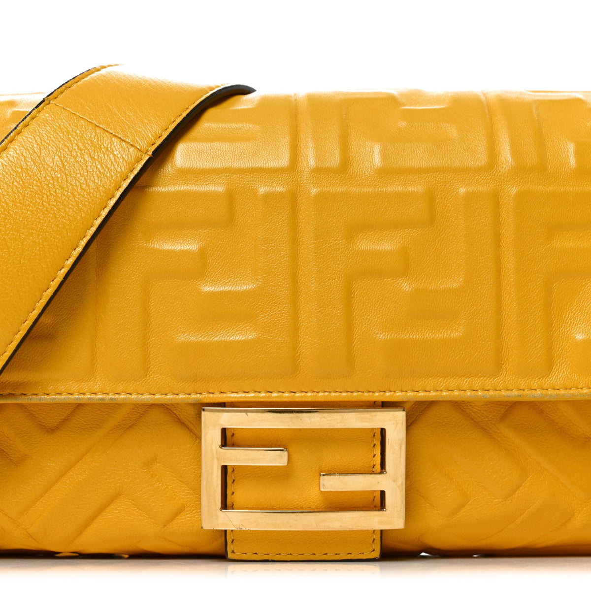 Nappa FF 1974 Embossed Baguette Mimosa