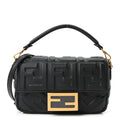 Nappa FF 1974 Embossed Mini Baguette Black