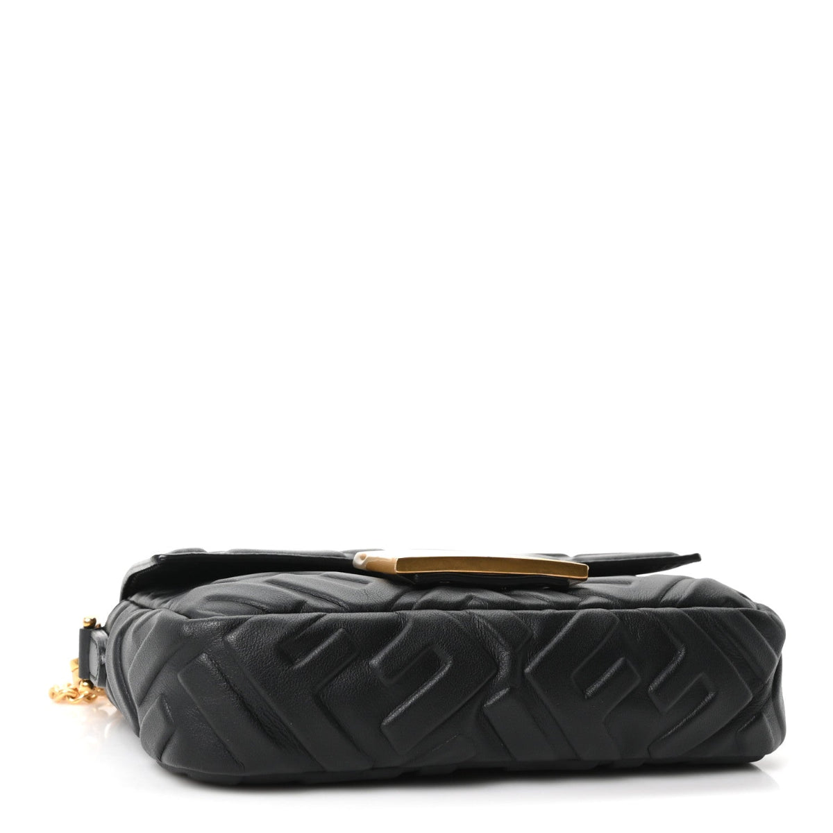 Nappa FF 1974 Embossed Mini Baguette Black