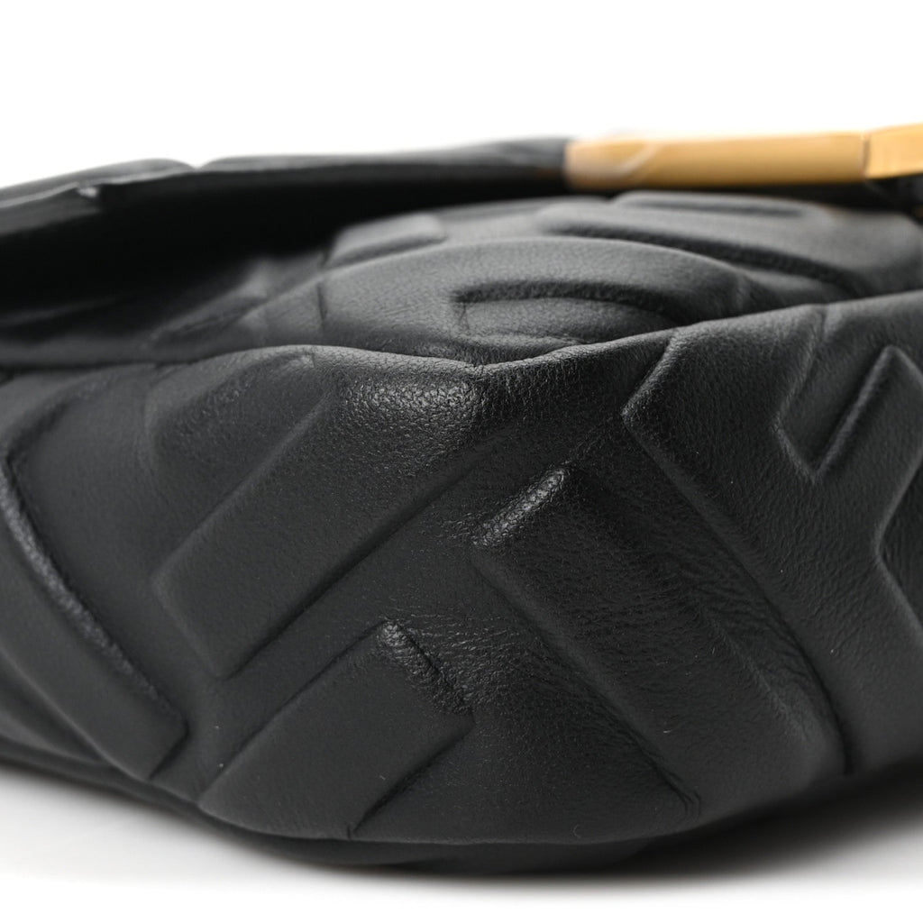 Nappa FF 1974 Embossed Mini Baguette Black