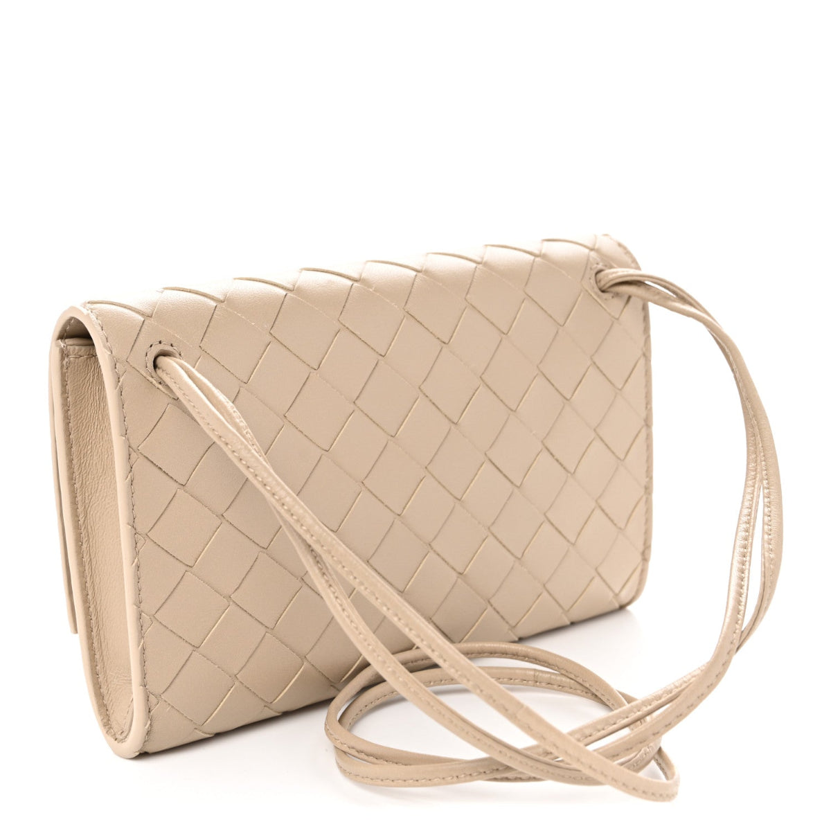 Nappa Intrecciato Andiamo Pouch On Strap Ecru