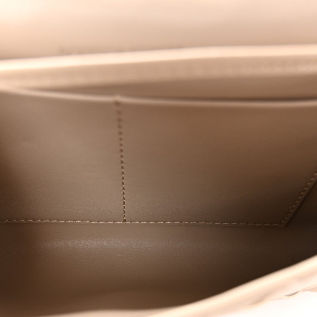 Nappa Intrecciato Andiamo Pouch On Strap Ecru