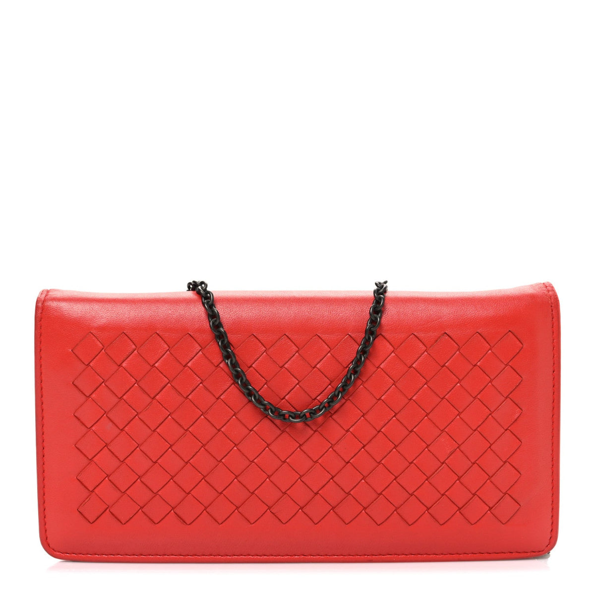 Nappa Intrecciato Continental Wallet on Chain Red
