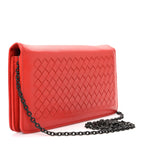Nappa Intrecciato Continental Wallet on Chain Red