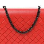 Nappa Intrecciato Continental Wallet on Chain Red