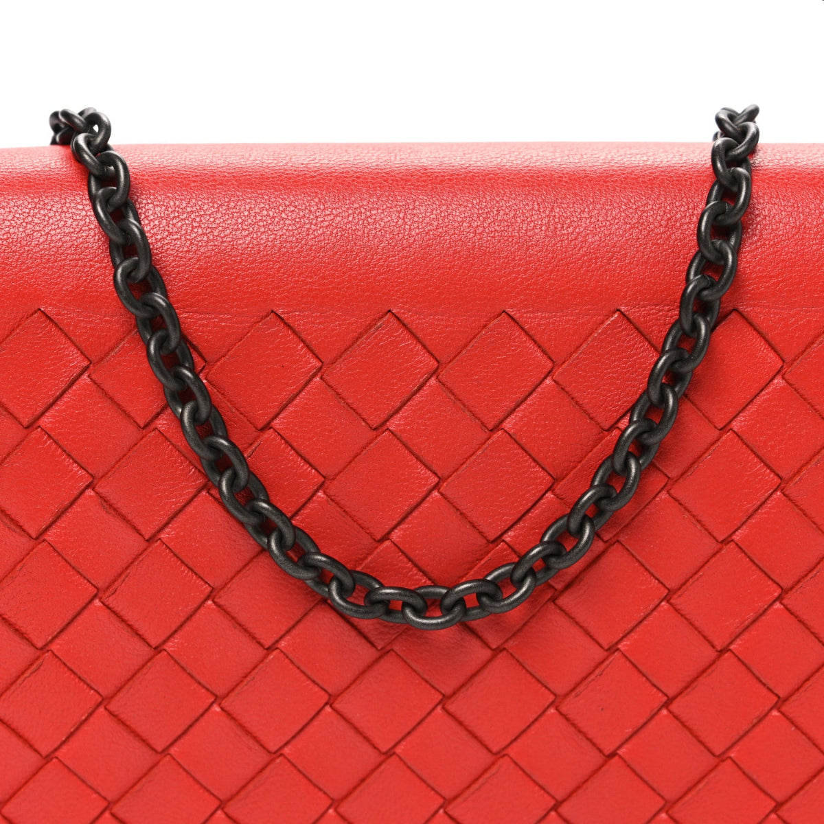 Nappa Intrecciato Continental Wallet on Chain Red