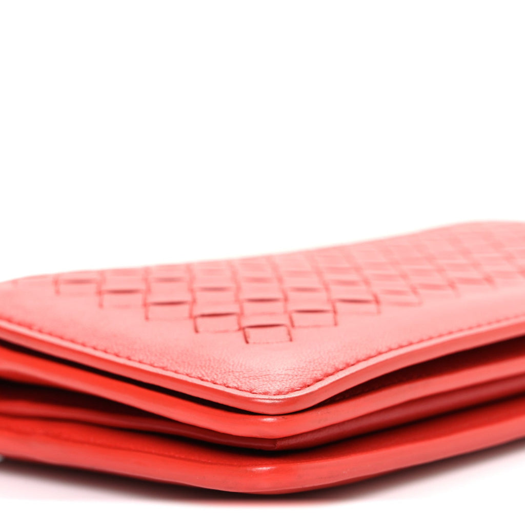 Nappa Intrecciato Continental Wallet on Chain Red