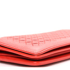 Nappa Intrecciato Continental Wallet on Chain Red