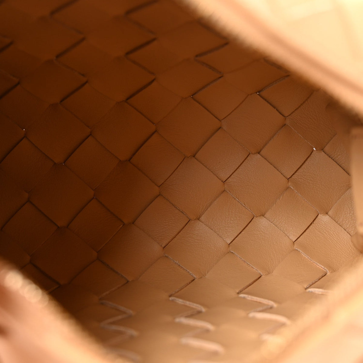Nappa Intrecciato Mini Loop Camera Bag Almond