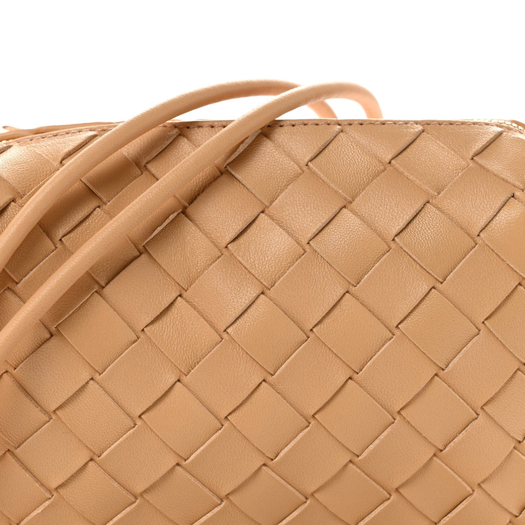 Nappa Intrecciato Mini Loop Camera Bag Almond