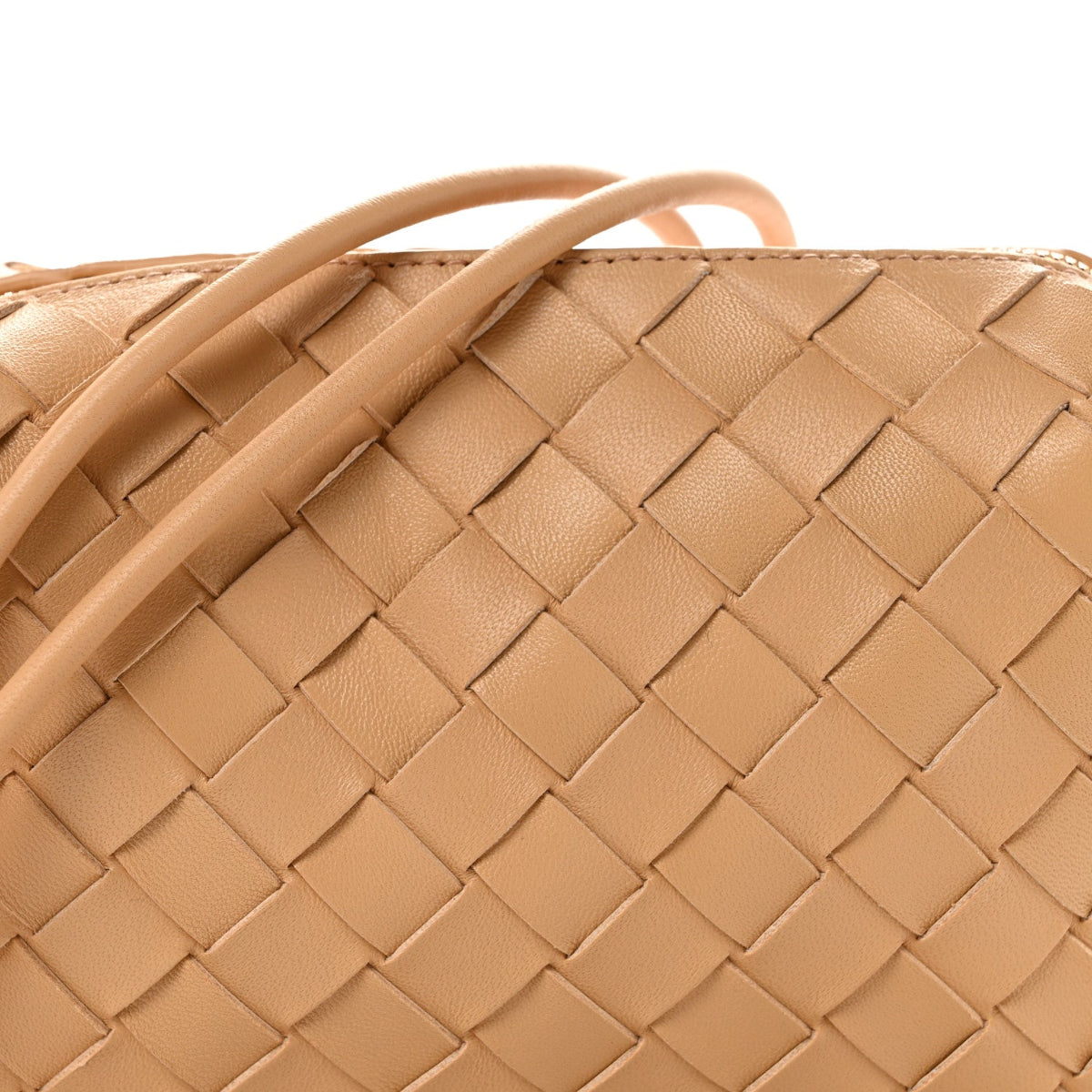 Nappa Intrecciato Mini Loop Camera Bag Almond