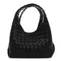 Nappa Intrecciato Small Campana Shoulder Bag Black