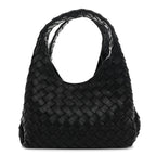Nappa Intrecciato Small Campana Shoulder Bag Black